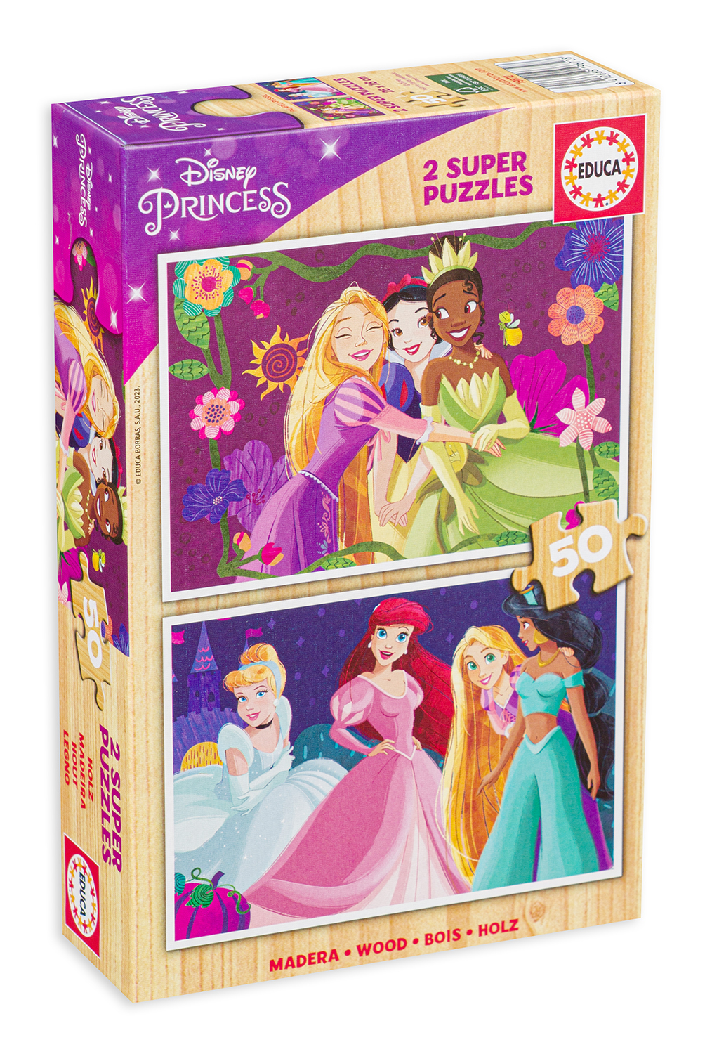 Puzzle Educa din 2 x 50 de piese - Prințese Disney