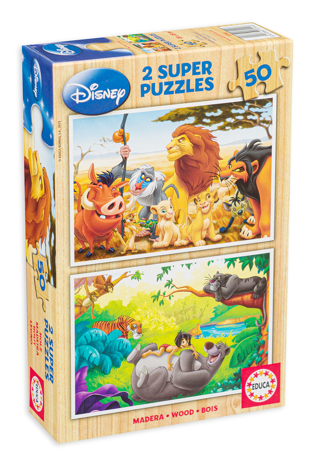 Puzzle Educa din 2 x 50 de piese - Animal Friends