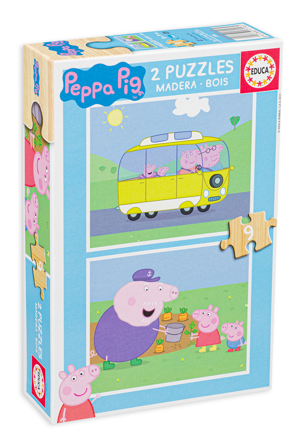 Puzzle Educa din 2 x 9 de piese - Peppa Pig