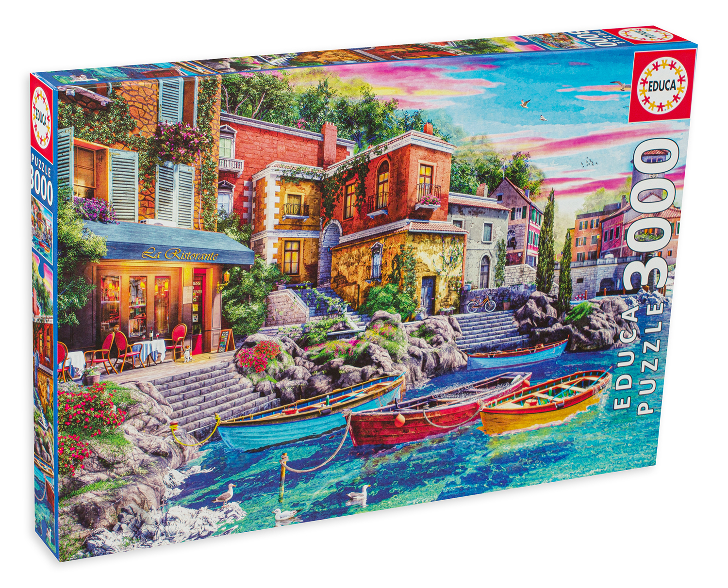 Puzzle Educa din 3000 de piese - Apus de soare in Como