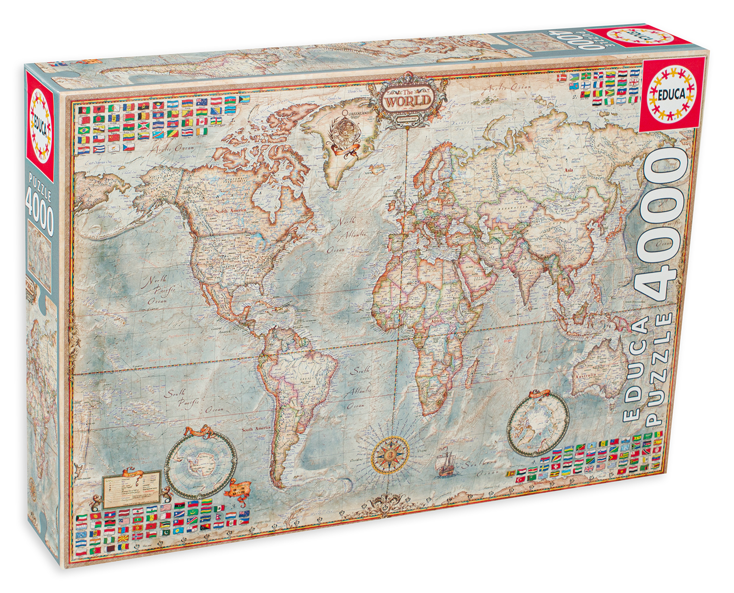 Puzzle Educa din 4000 de piese - Harta lumii