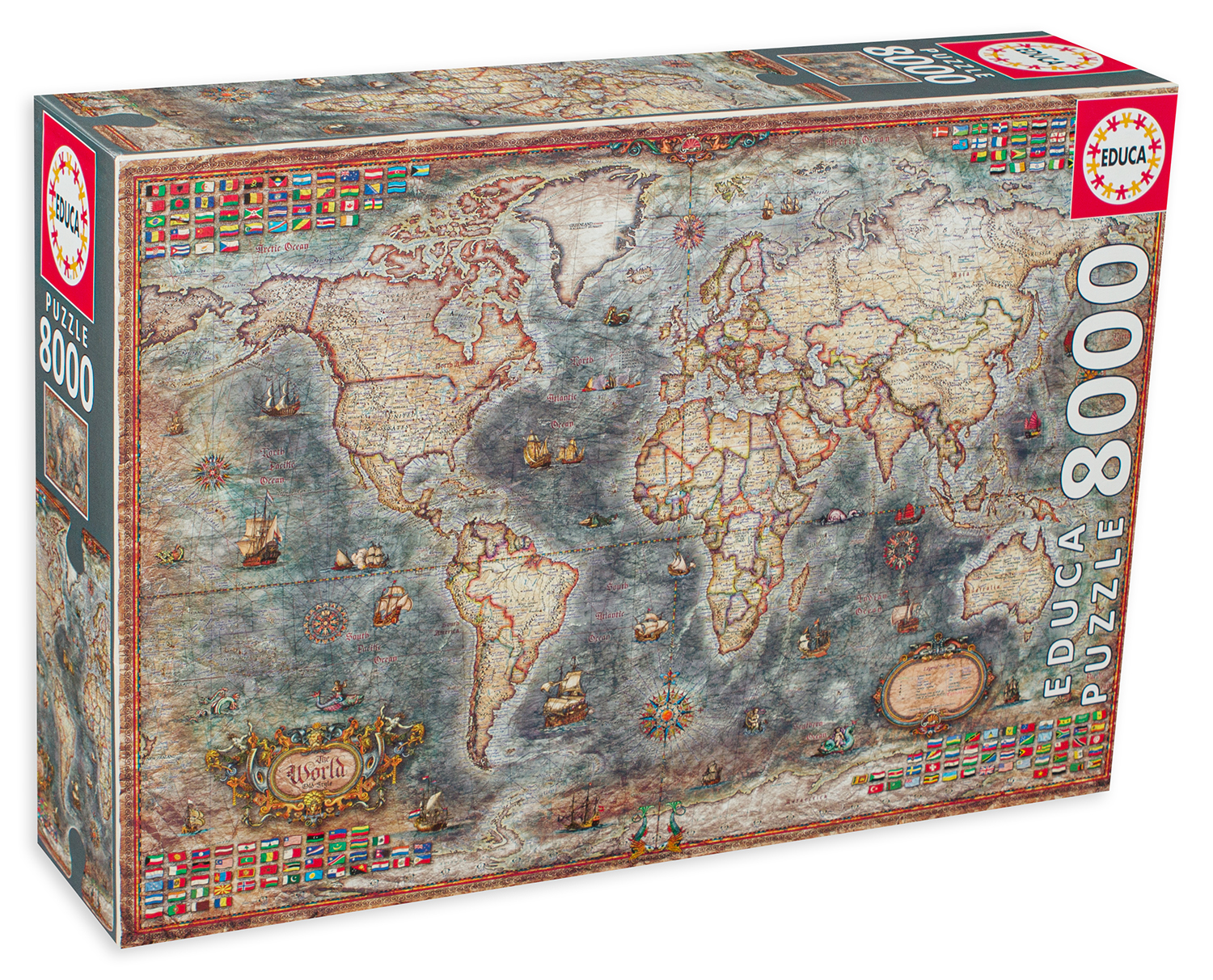 Puzzle Educa din 8000 de piese - Harta istorica a lumii
