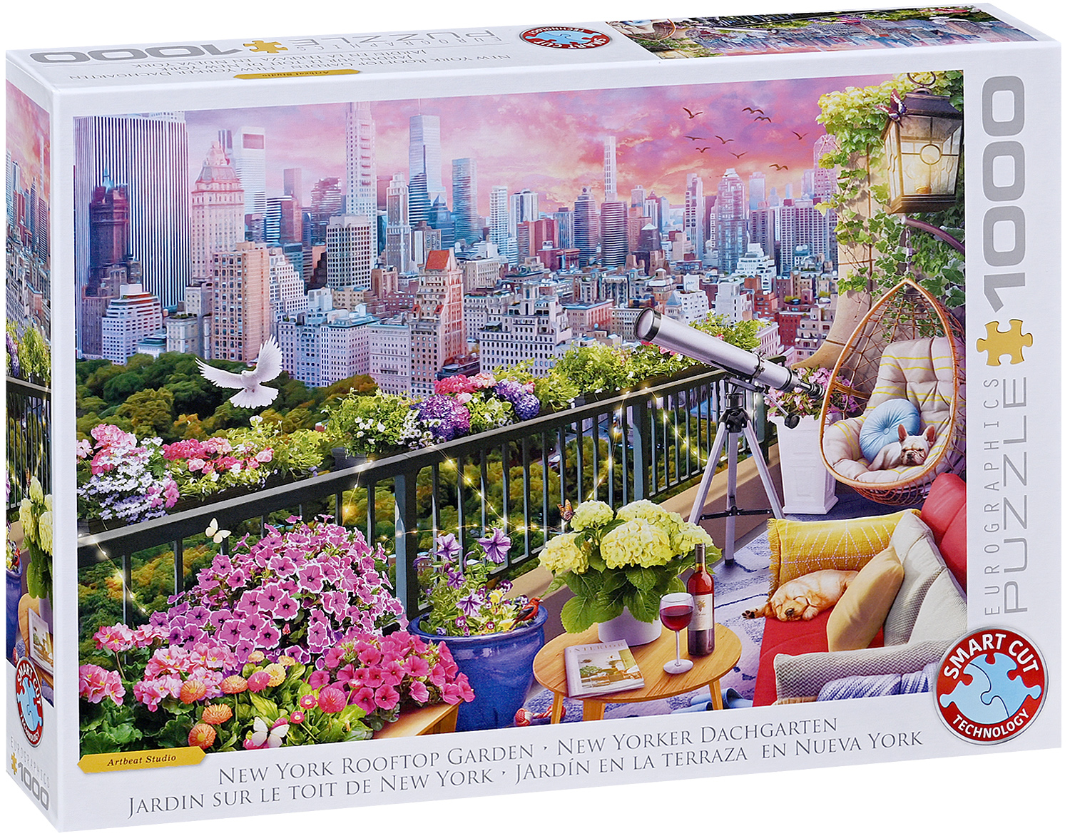 Puzzle Eurographics din 1000 piese - Grădină pe acoperiș în New York