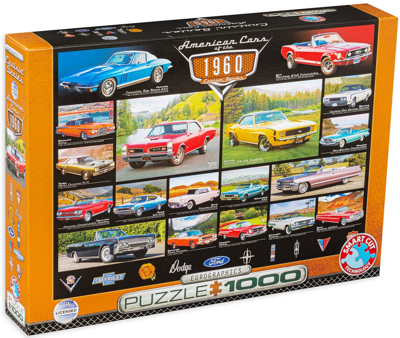 Puzzle Eurographics din 1000 de piese - Autoturisme clasice din anul 1960