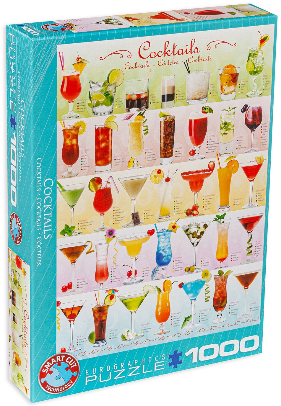 Puzzle Eurographics din 1000 de piese - Cocktail-uri