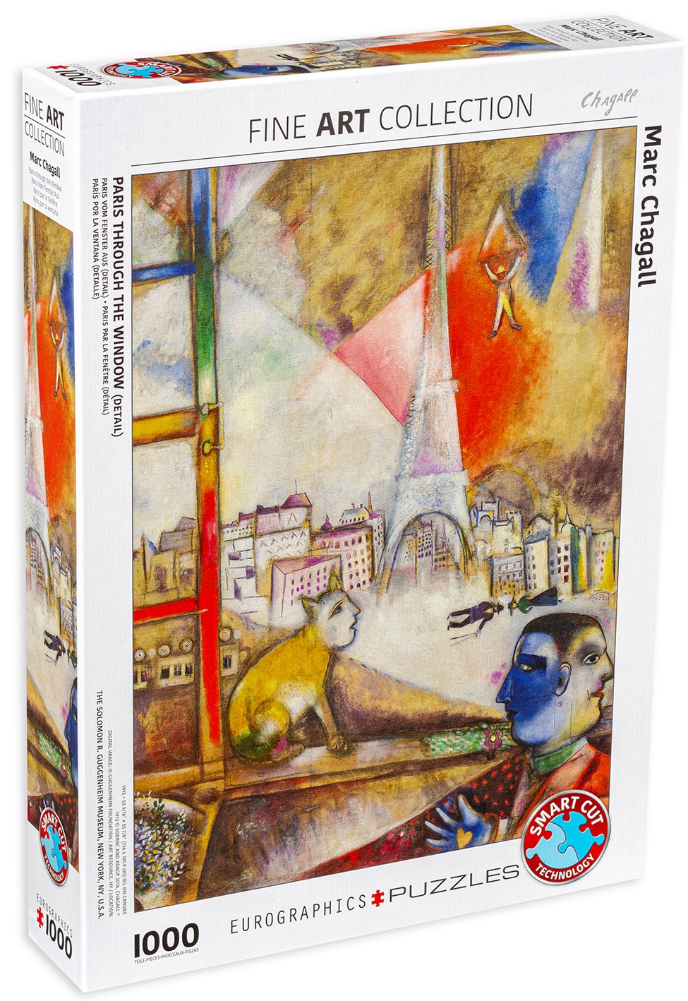 Puzzle Eurographics din 1000 de piese - Paris de la fereastra, Mark Chagall