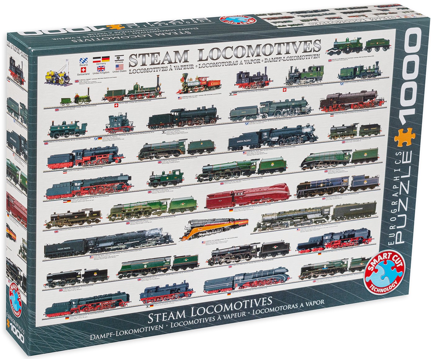 Puzzle Eurographics din 1000 de piese - Locomotive cu abur