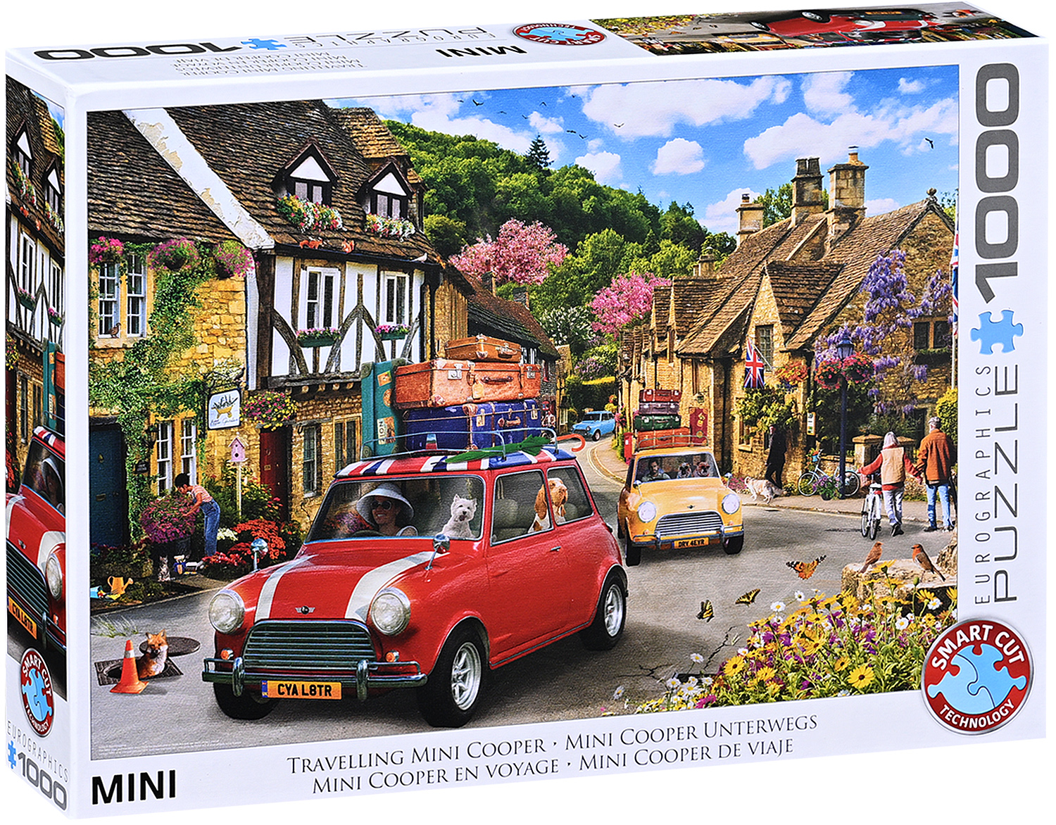 Puzzle Eurographics din 1000 piese - Călătoria cu un Mini Cooper