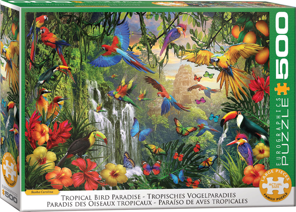 Puzzle Eurographics din 1000 piese - Paradisul păsărilor tropicale
