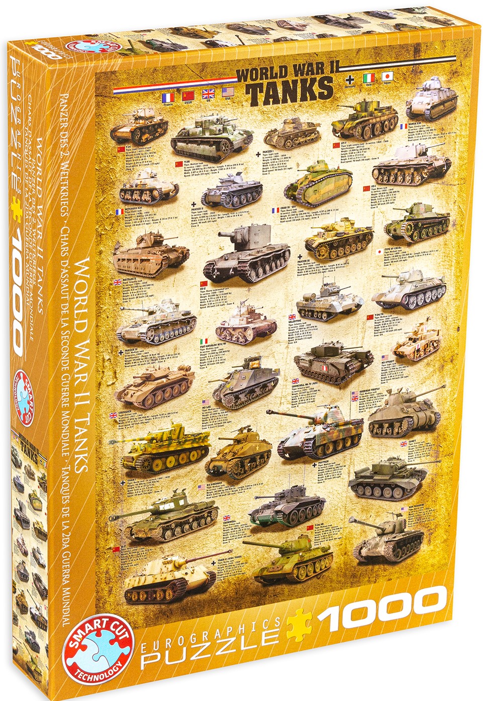 Puzzle Eurographics de 1000 piese – Tancuri din timpul celui de-al doilea razboi mondial
