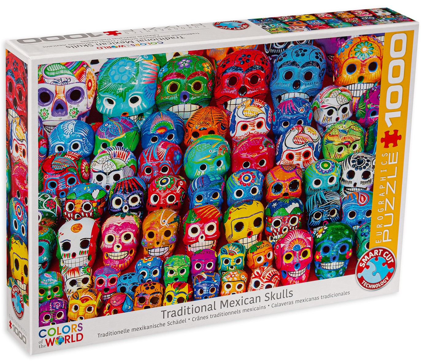 Puzzle Eurographics din 1000 de piese - Cranii traditionale  mexicane