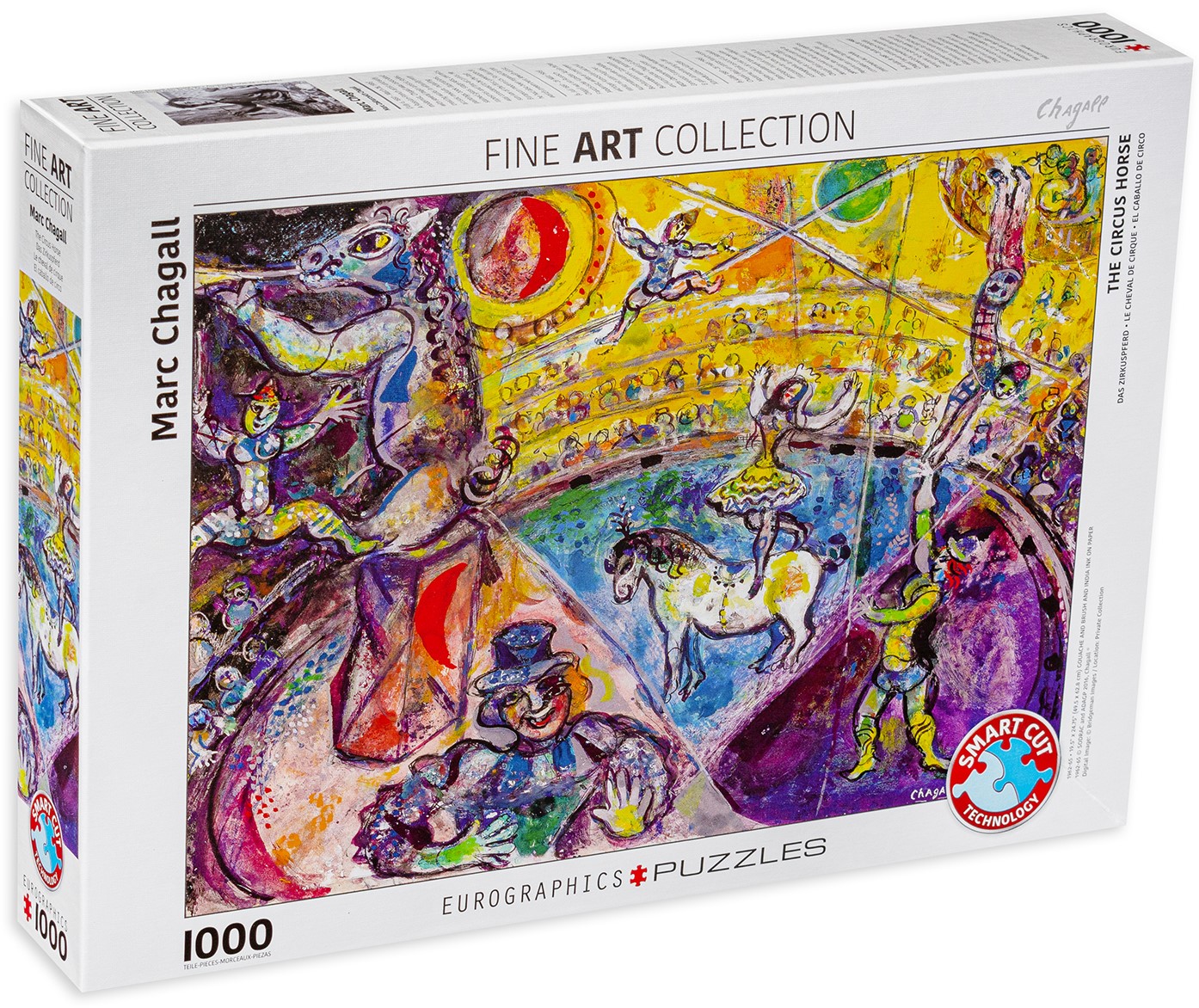 Puzzle Eurographics din 1000 de piese - La circ, Mark Chagall
