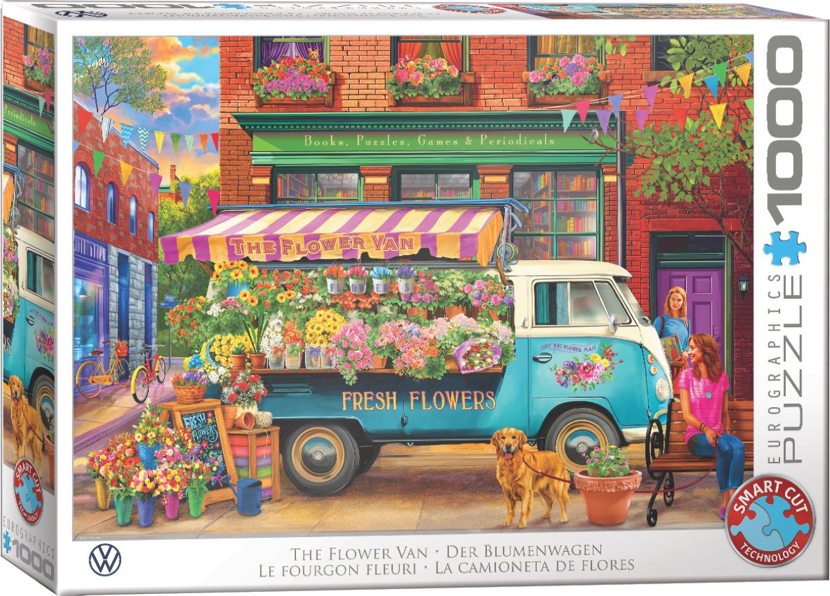 Puzzle Eurographics de 1000 de bucăți  - Furgoneta cu flori