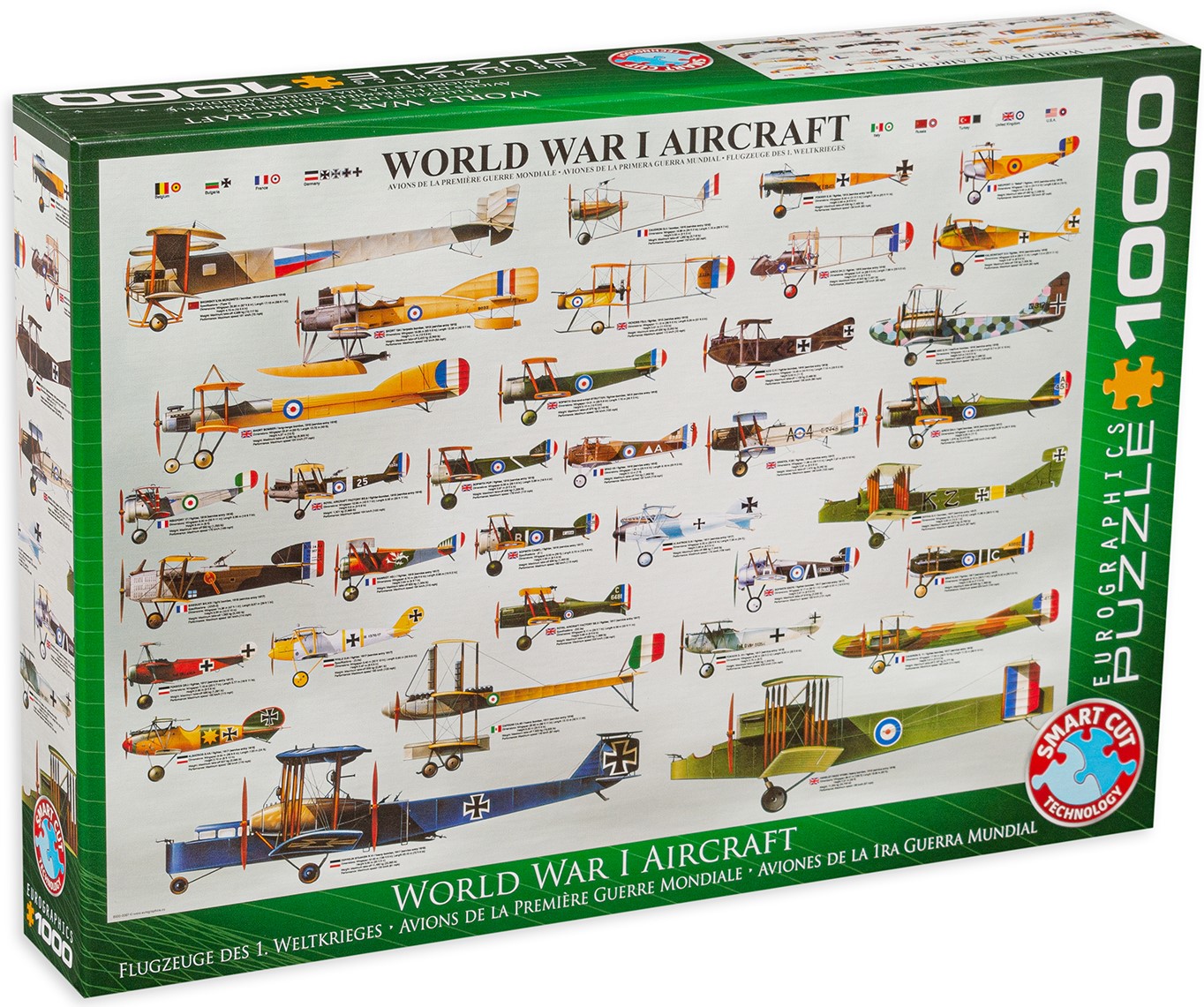 Puzzle Eurographics de 1000 piese –Avioane militare din Primul razboi mondial