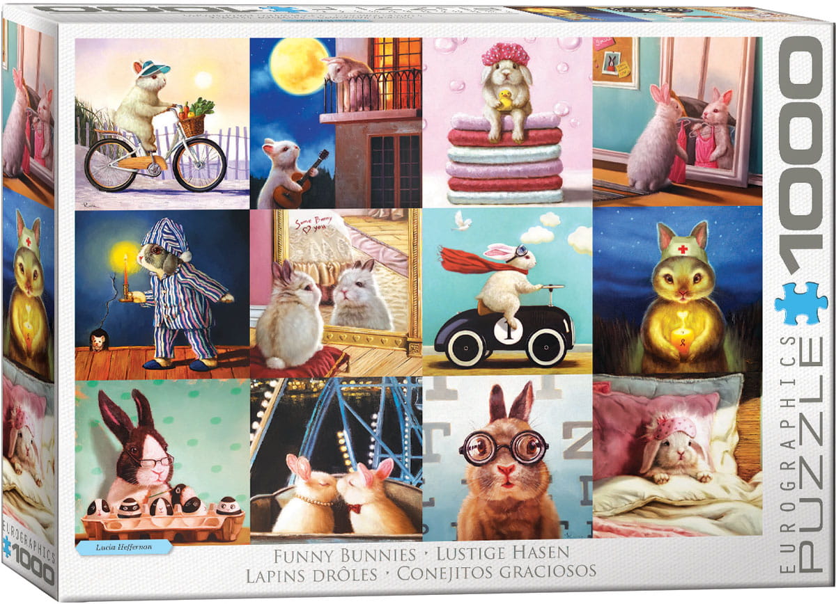 Puzzle Eurographics din 1000 de piese - Iepurasi veseli