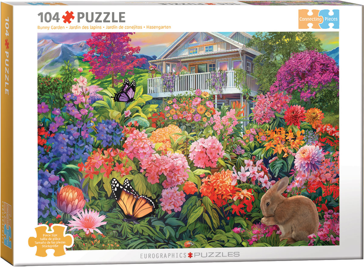 Puzzle Eurographics din 104 piese - Grădina iepurașilor