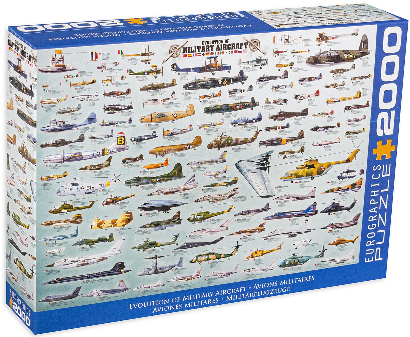 Puzzle Eurographics din 2000 de piese - Evolutia avioanelor militare