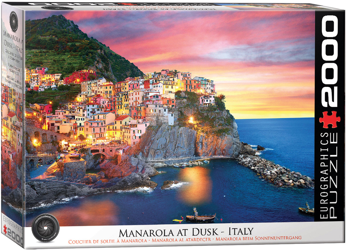 Puzzle Eurographics din 2000 piese - Manarola la apus, Italia