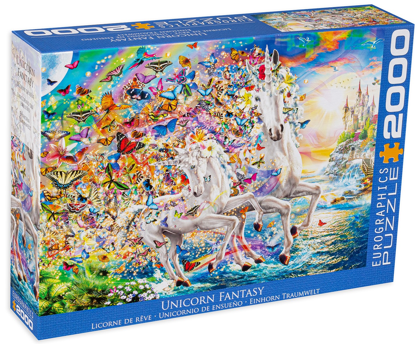 Puzzle Eurographics din 2000 de piese - Lumea fabuloasa a unicornilor