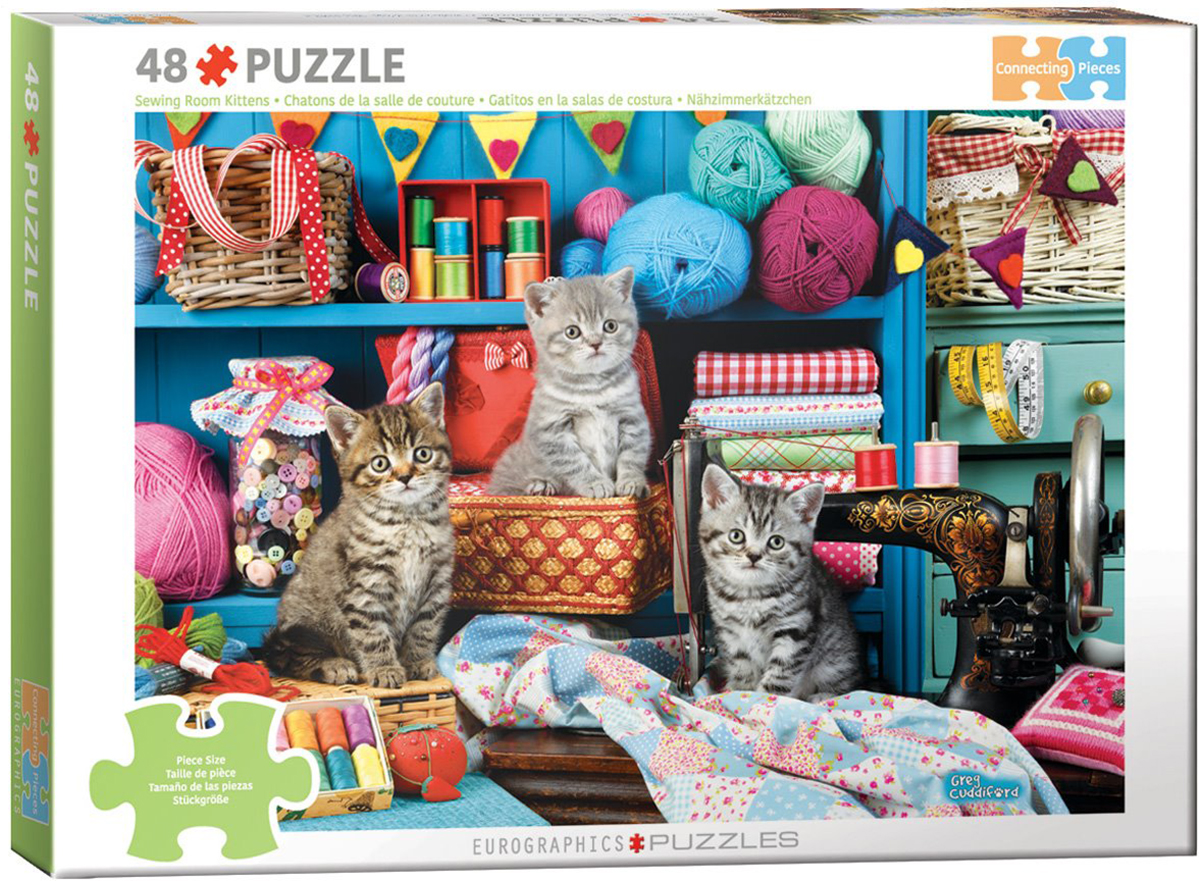 Puzzle Eurographics din 48 piese - Pisicuțe în atelierul de croitorie
