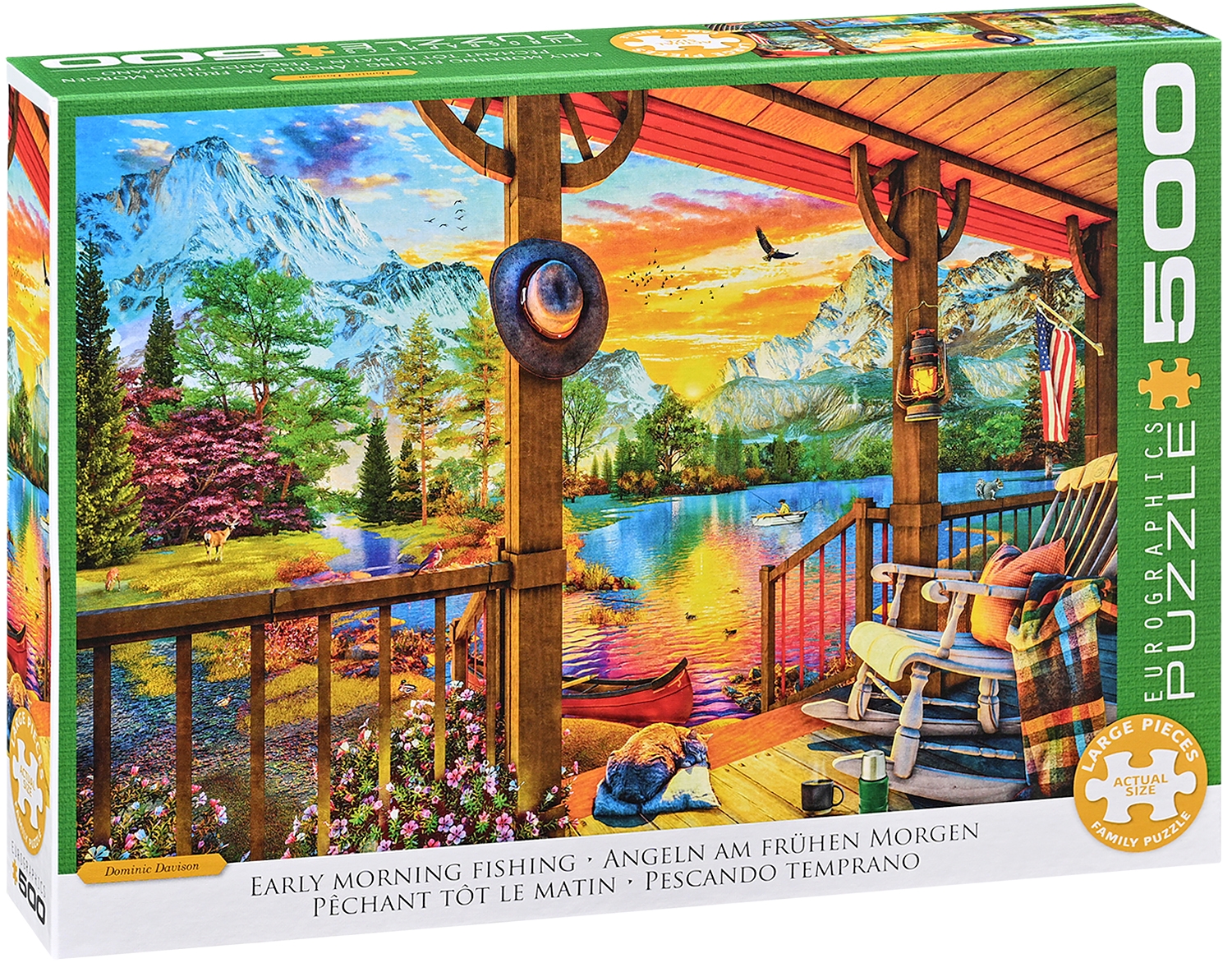 Puzzle Eurographics din 500 XL piese - Pescuit la răsăritul soarelui