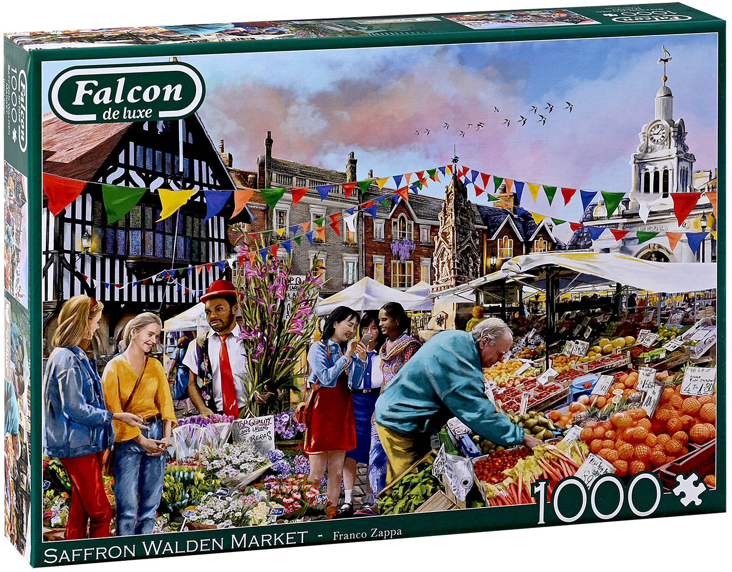 Puzzle Falcon din 1000 piese - Orașul comercial Saffron Walden din Essex, Marea Britanie