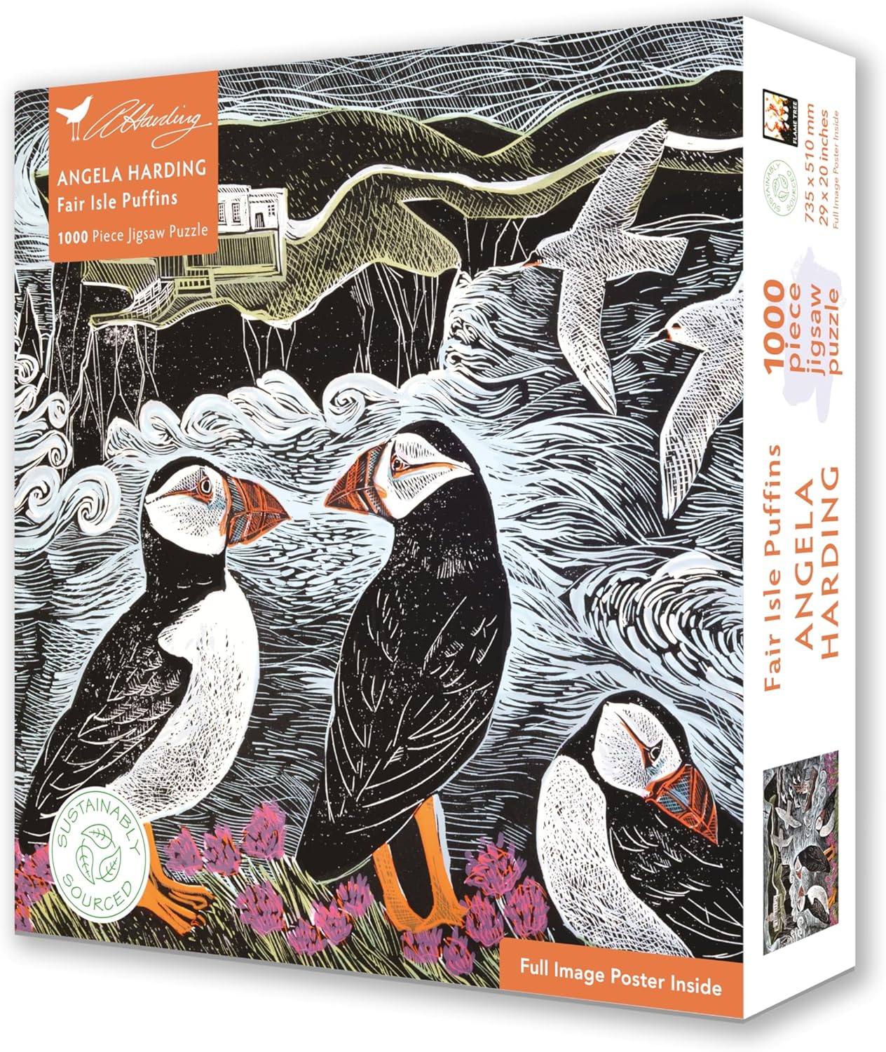 Puzzle Flame Tree din 1000 piese - Chire cu cioc tocit pe Fair Isle