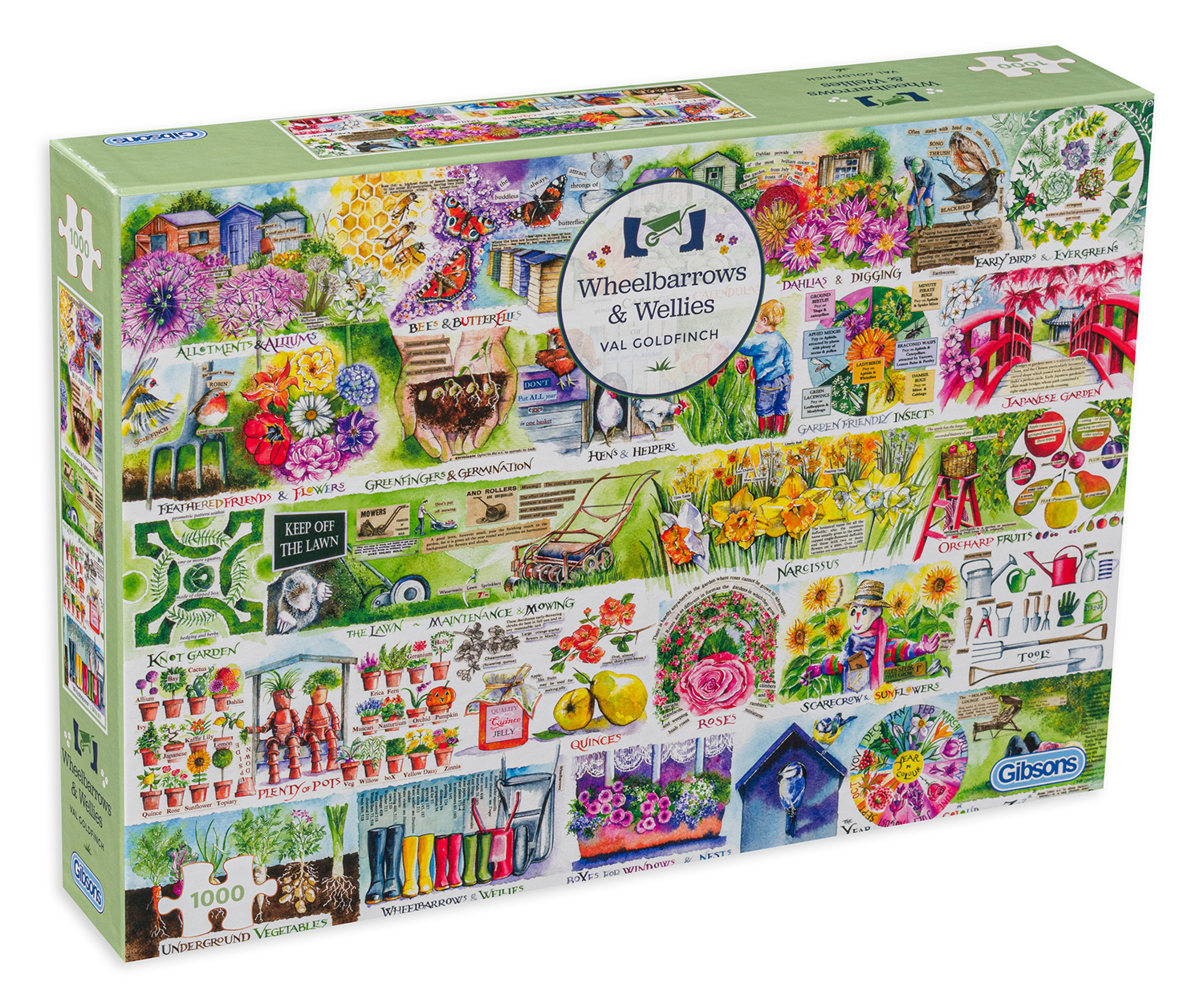 Puzzle Gibsons din 1000 de piese - Wheelbarrows & Wellies