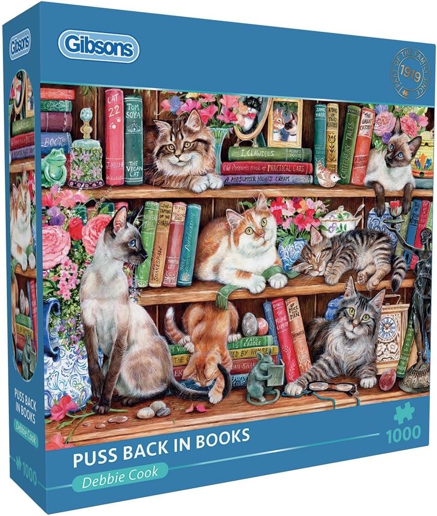 Puzzle Gibsons din 1000 piese - Pisici printre cărți