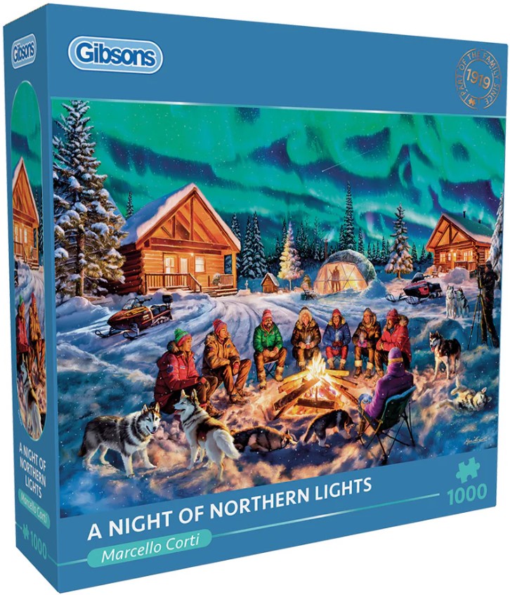 Puzzle Gibsons din 1000 de piese - Noaptea Aurora Boreală