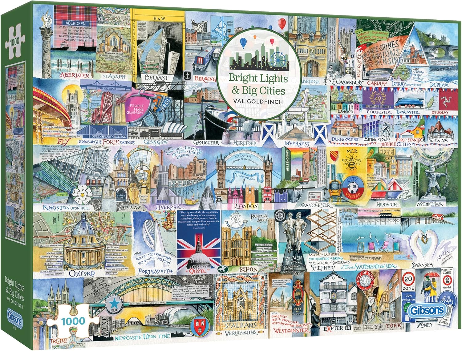 Puzzle Gibsons din 1000 piese - Lumini strălucitoare și orașe mari