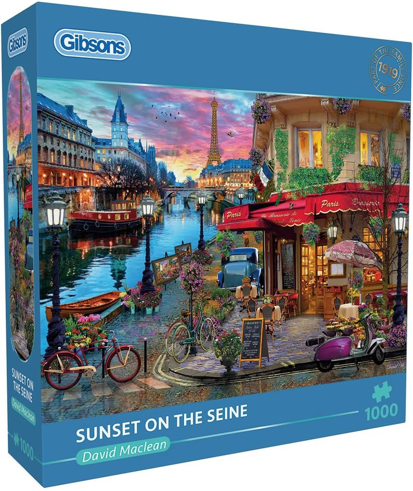 Puzzle Gibsons din 1000 piese - Apus de soare peste Sena