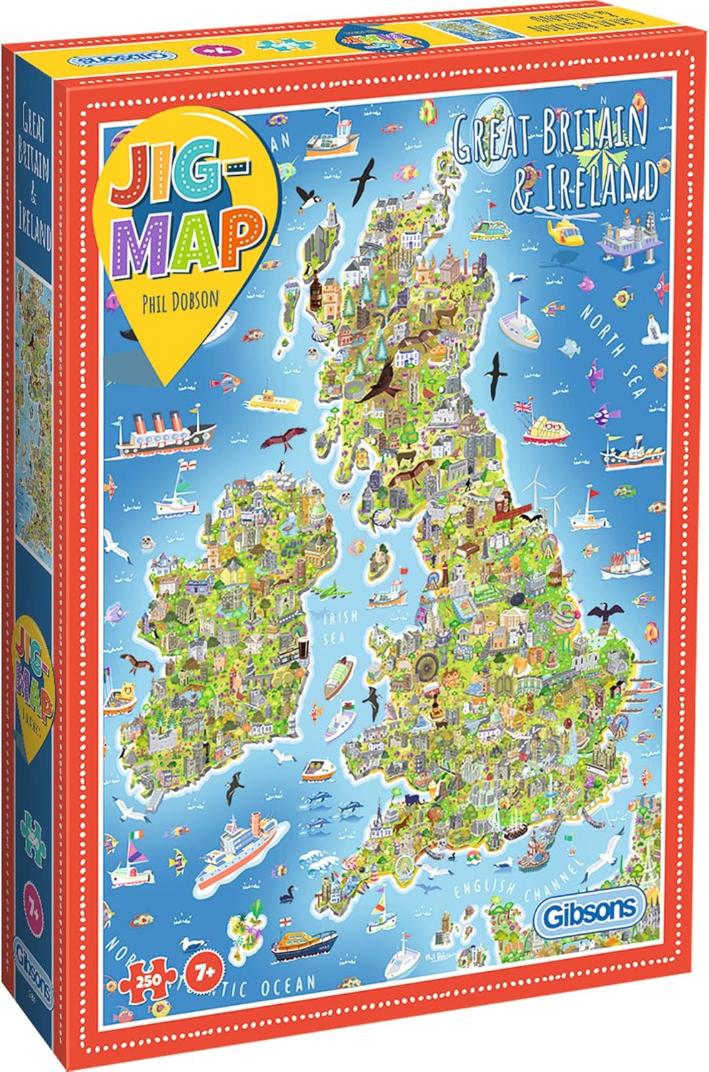 Puzzle Gibsons din 250 XL piese - Harta Marii Britanii și Irlandei