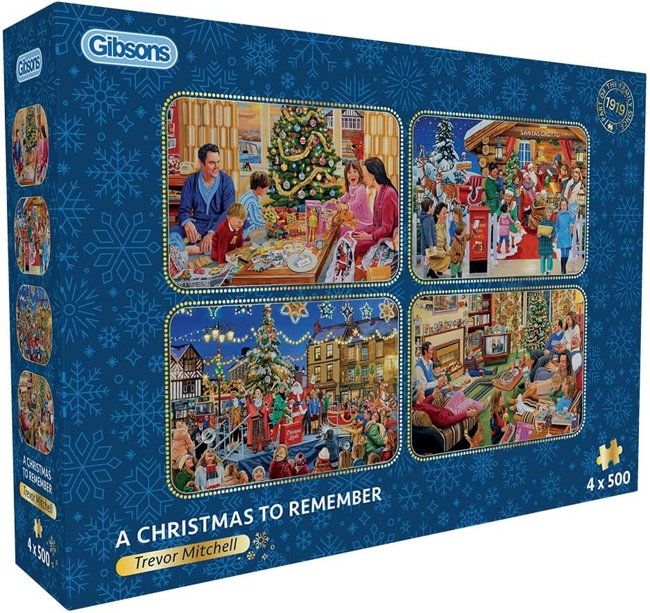 Puzzle Gibsons din 4 x 500 piese - Un Crăciun de neuitat