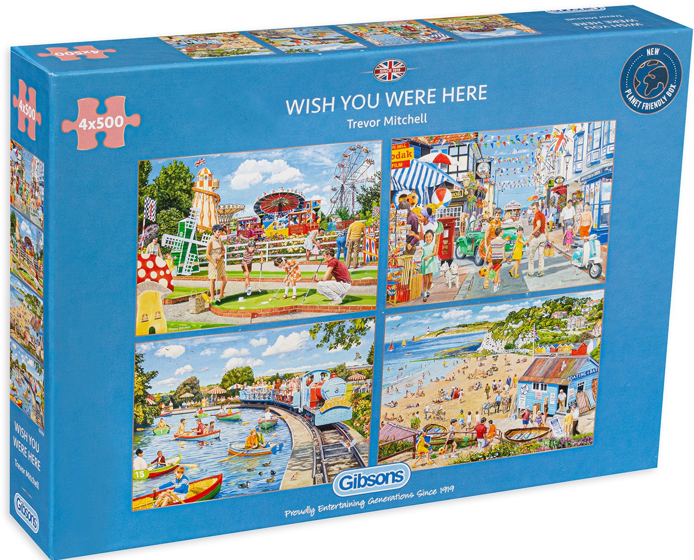 Puzzle Gibsons din 4 x 500 de piese - Distractie in familie