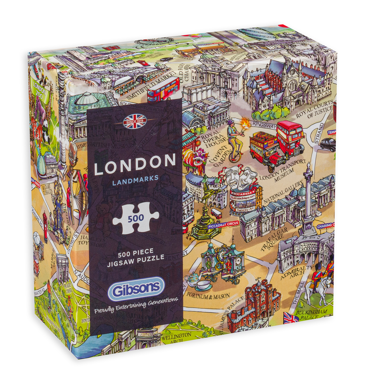 Puzzle Gibsons din 500 de piese - Obiectivele turistice din Londra, Maria Rabinky