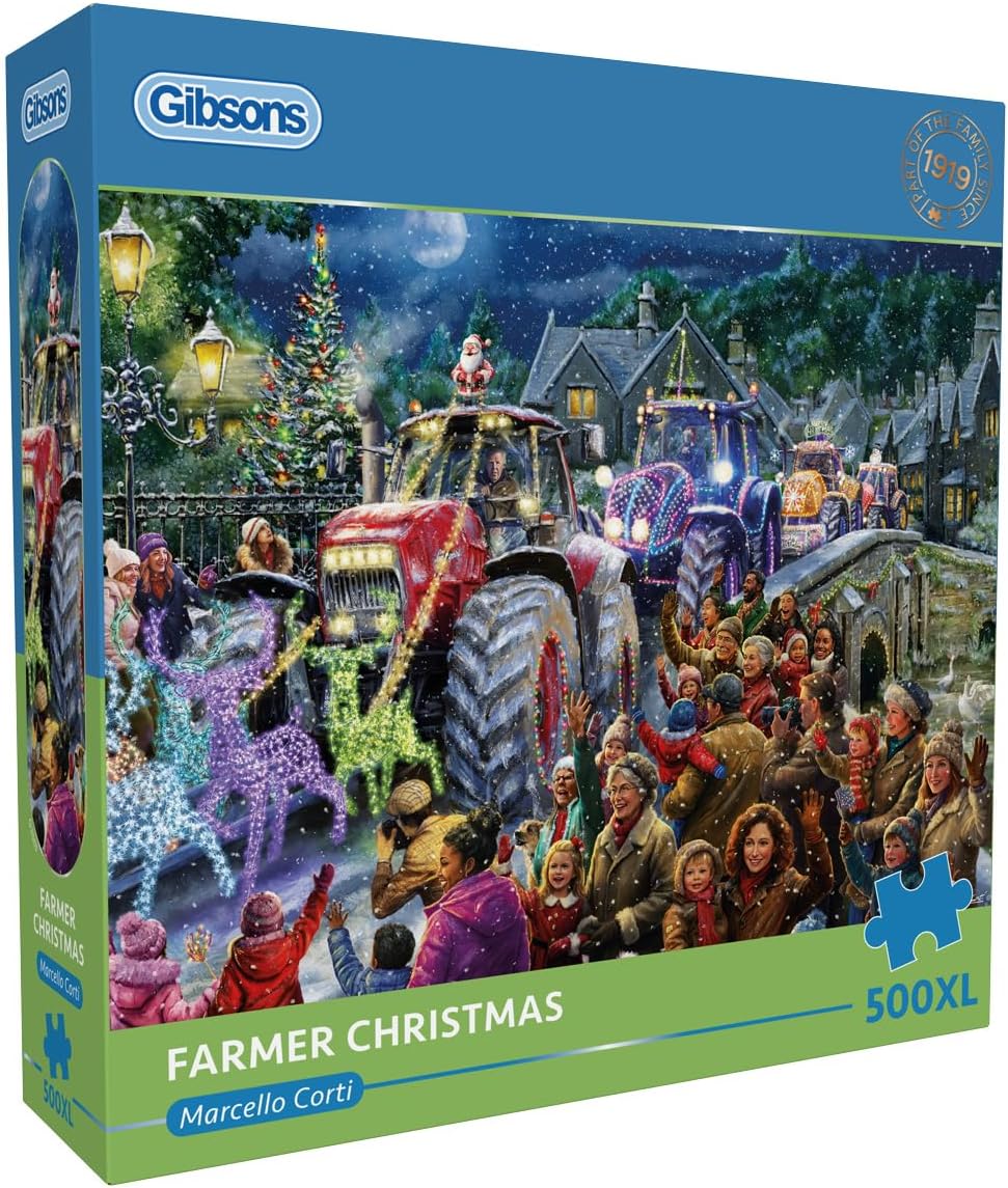 Puzzle Gibsons din 500 XL piese - Crăciun la fermă