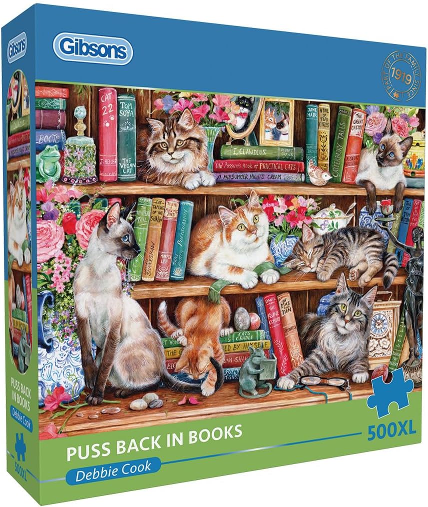 Puzzle Gibsons din 500 XL piese - Pisici printre cărți