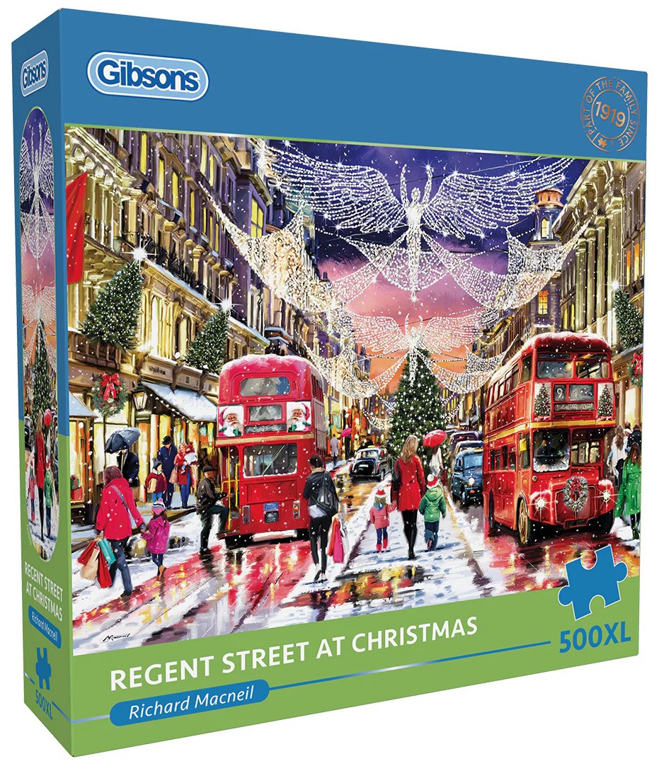 Puzzle Gibsons din 500 XL piese - Regent Street de Crăciun