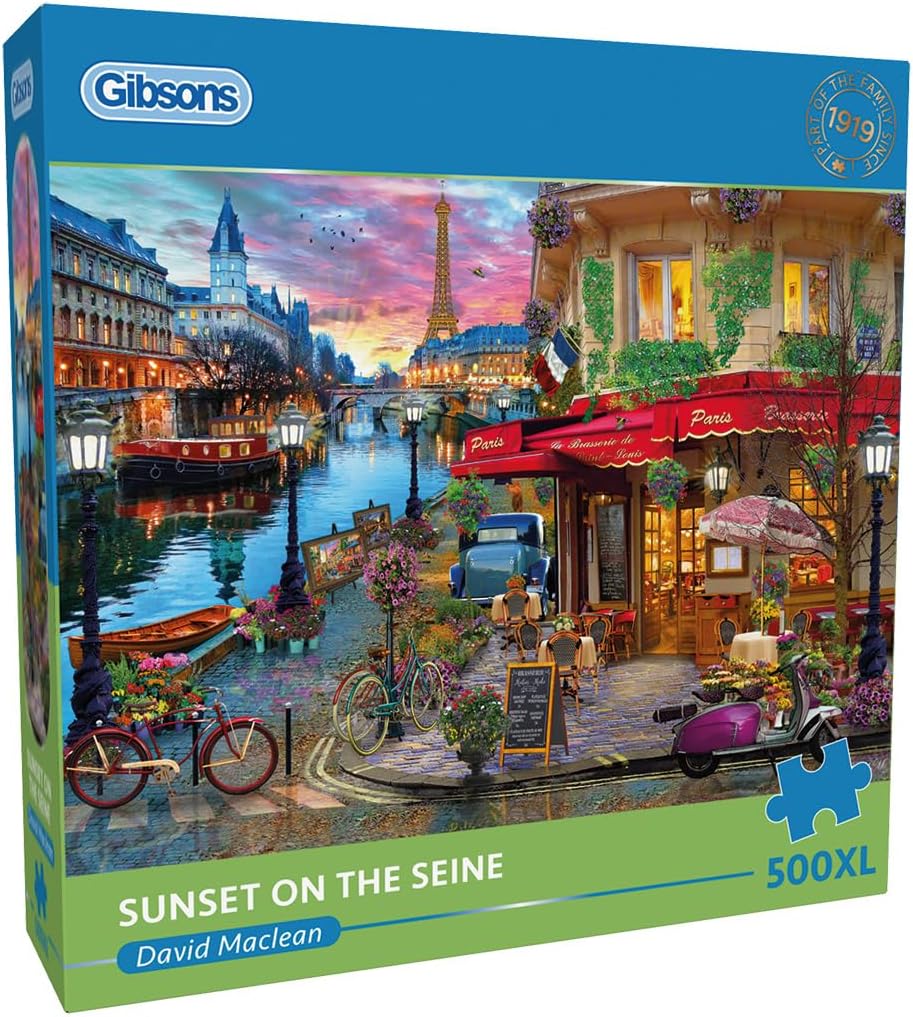 Puzzle Gibsons din 500 XL piese - Apus de soare peste Sena