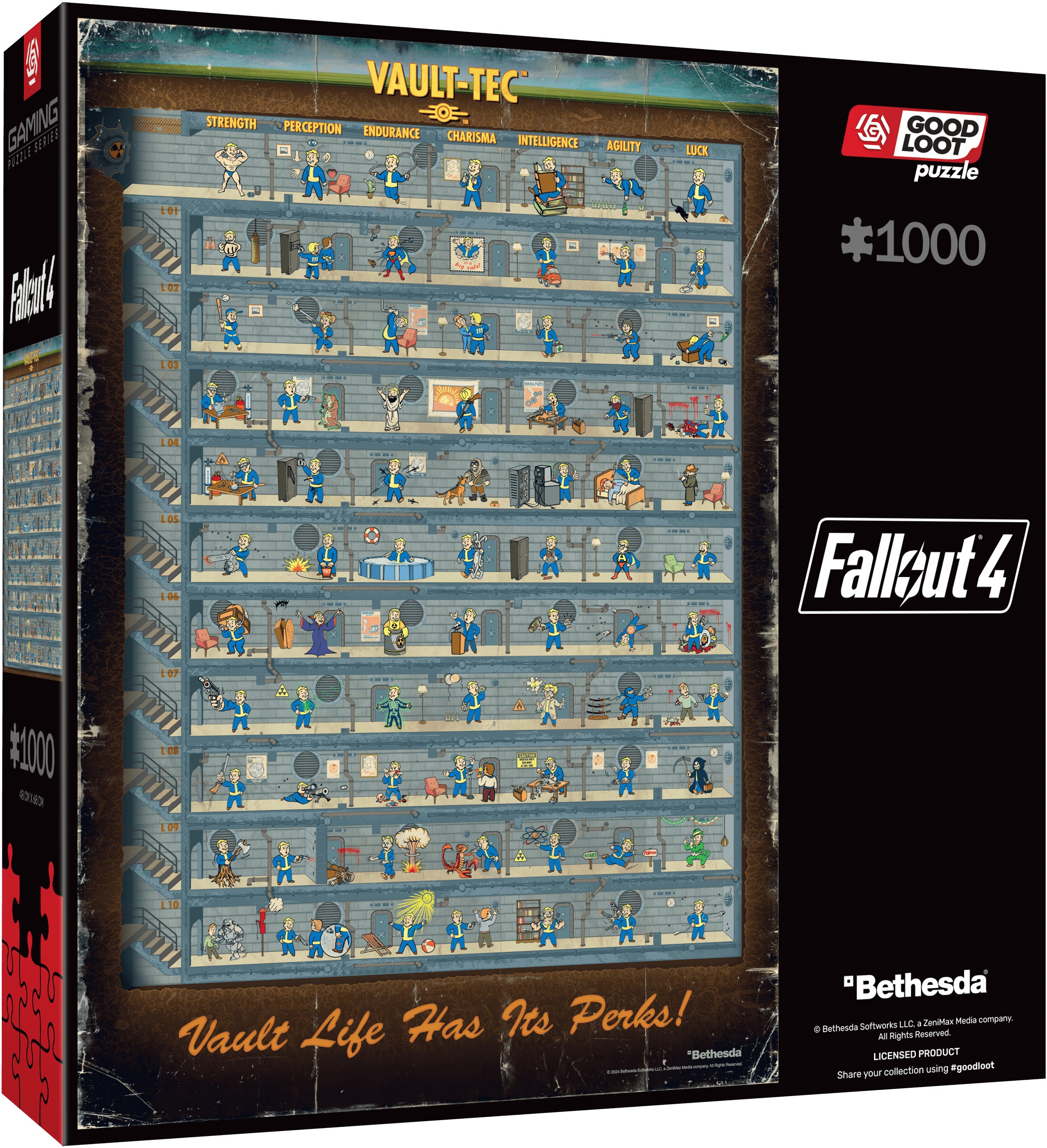 Puzzle Good Loot din 1000 piese - Fallout 4: Perk Poster