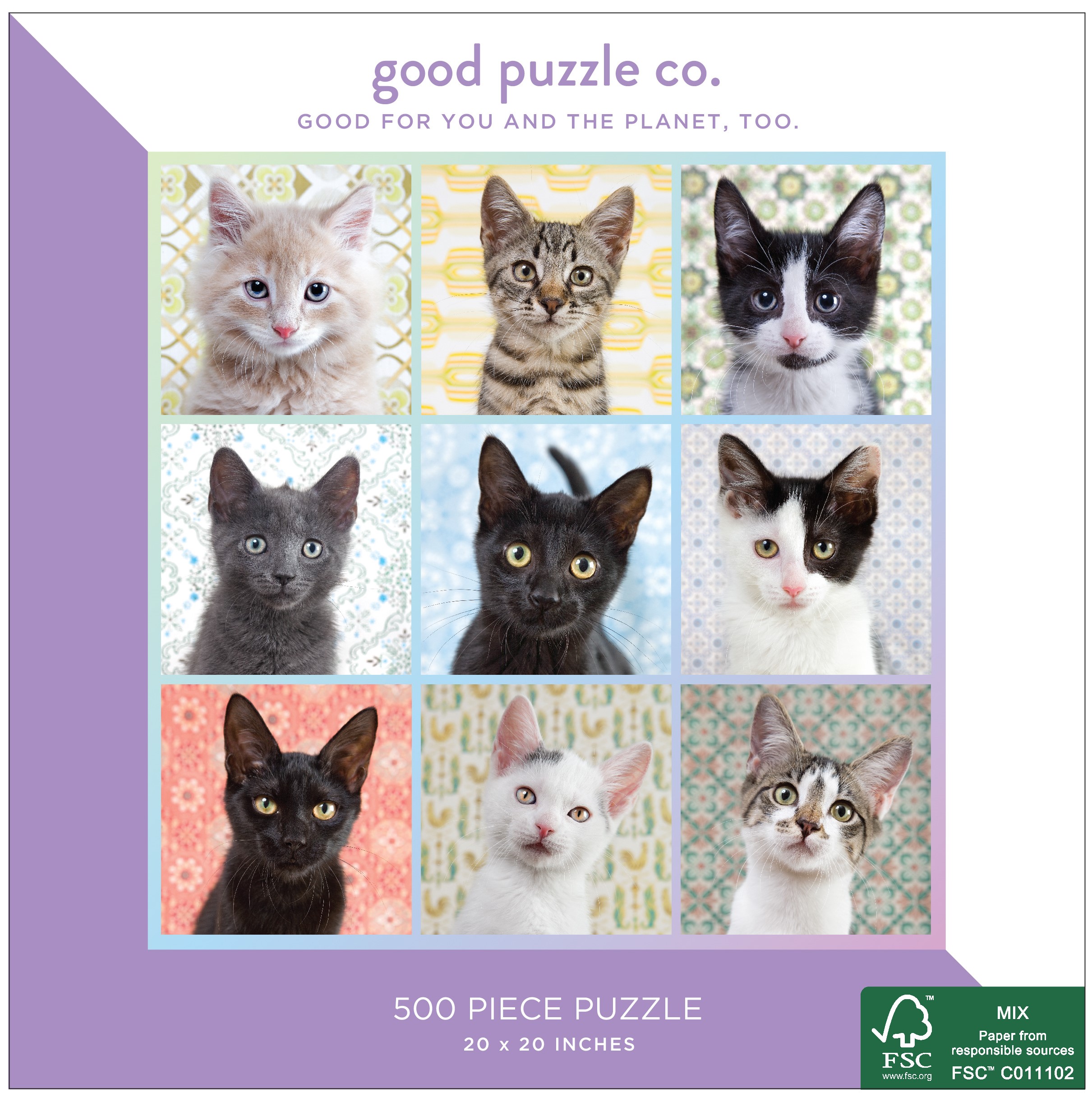 Puzzle Good Puzzle din 500 de piese - Portrete de pisici