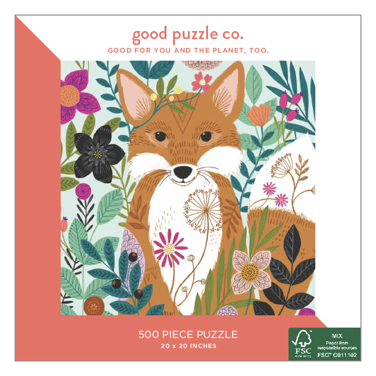 Puzzle Good Puzzle din 500 de piese - Vulpe și flori