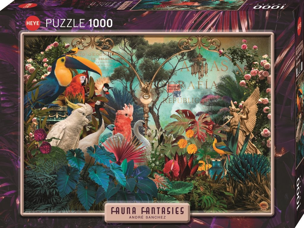 Puzzle Heye din 1000 de piese - Fauna: O varietate de păsări