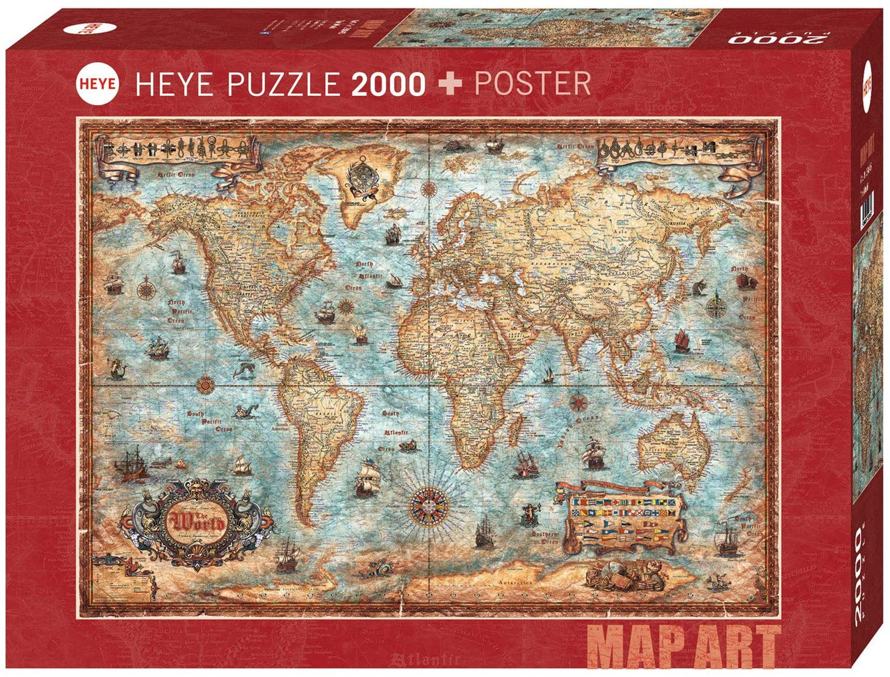 Puzzle Heye din 2000 de piese - Lumea