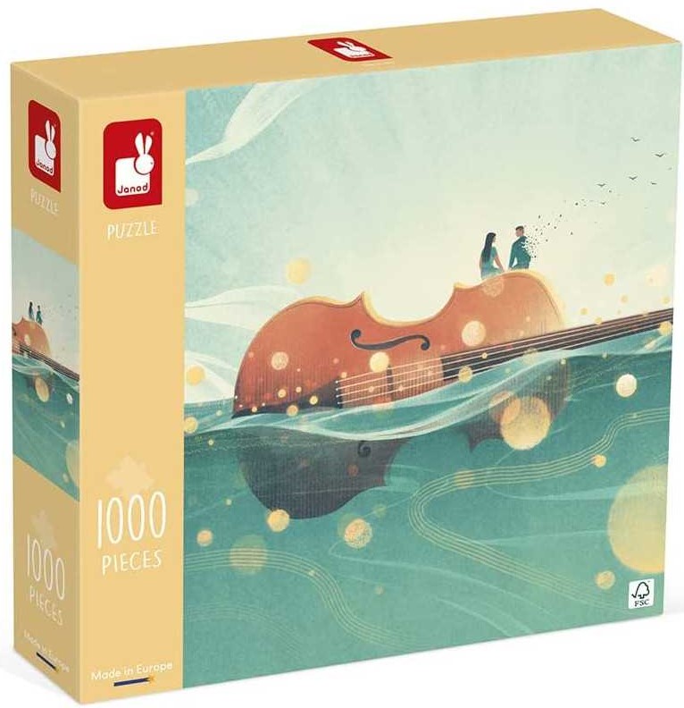 Puzzle Janod din 1000 de piese - Călătorie romantică cu vioară