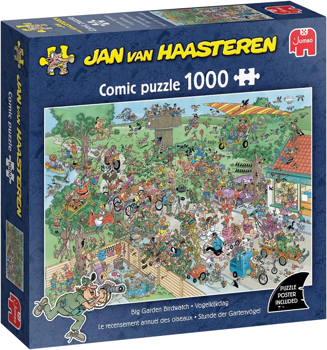 Puzzle Jumbo de 1000 piese - Gradina aventură: Observarea păsărilor