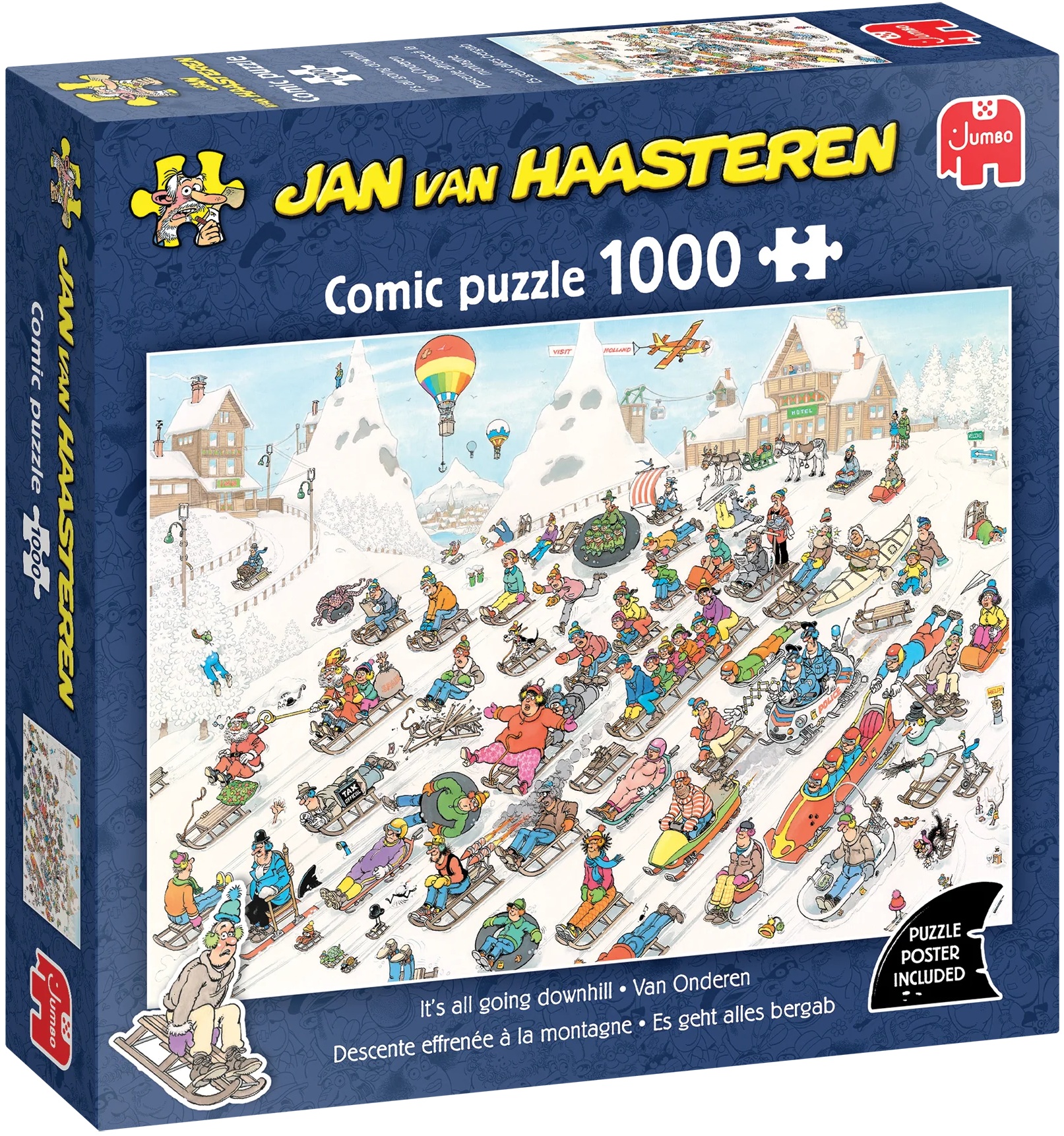 Puzzle Jumbo de 1000 piese - Aventuri distractive pe pârtia de schi