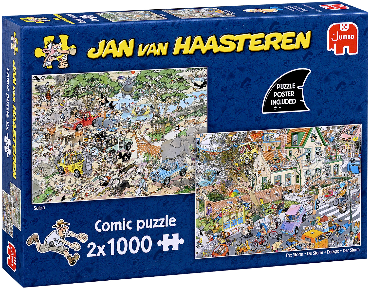 Puzzle Jumbo din 2 x 1000 piese - Furtună și Safari