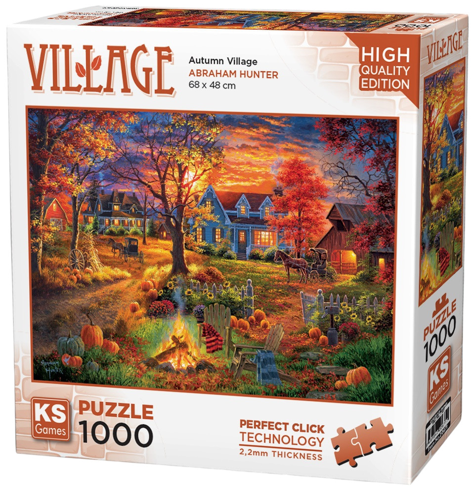 Puzzle  KS Games din  1000 piese- Toamna în sat